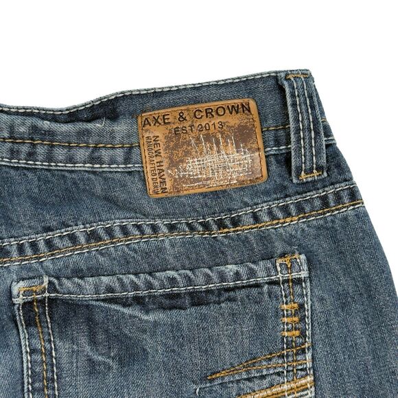 Axe & Crown Jeans Mens 32x32 (32x30 Fit) Blue Outlaw Denim Relaxed Boot Grunge - Picture 10 of 13